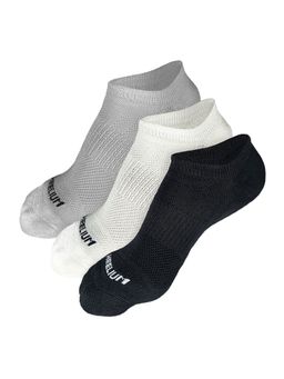 Heelium - Bamboo Zero Ankle Socks for Men - Odour Free - 3 Pairs - Light Grey - Black - White
