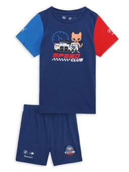 Puma - BMW MMW TODDLER Navy Blue Unisex T-Shirt with Shorts (Set of 2)