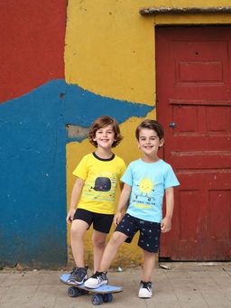 Toonyport - Multi-Colour Printed Cotton T-Shirts with Shorts (Pack of 4)