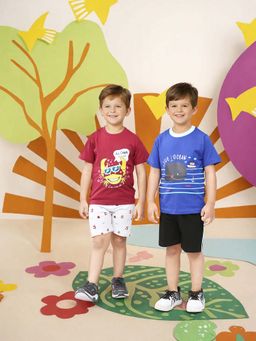 Toonyport - Multi-Colour Printed Cotton T-Shirts with Shorts (Pack of 4)