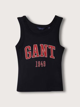 GANT - Boys Navy Blue Printed Scoop Neck Sleeveless Tank T-Shirt
