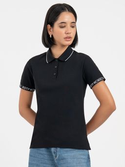 Red Tape - Black Polo T-Shirt for Women