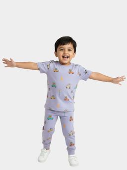 Orange Sugar - Half Sleeves T-Shirt & Joggers Racing Cars (Set of 2)