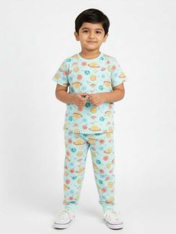 Orange Sugar - Half Sleeves T-Shirt & Joggers Galaxy Glow (Set of 2)