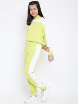 Lil Tomatoes - Girls Solid Cotton Fleece Track Suits Green