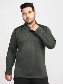 CHKOKKO - Green Men Full Sleeve Polo T-Shirt