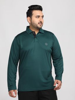 CHKOKKO - Green Men Full Sleeve Polo T-Shirt