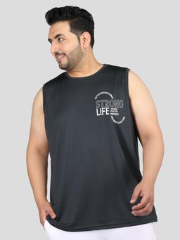 CHKOKKO - Grey Men Printed Gym Vest