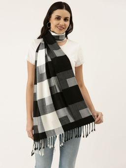 Pashmoda - Women White Checkered Stole
