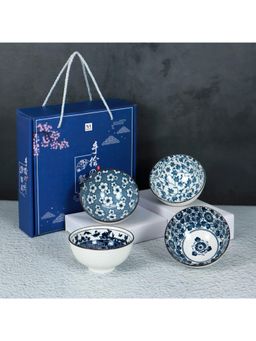 NFI Essentials - Serving Bowls Porcelain Side Bowls For Noodles,Ramen & Snacks 320ml (Pack of 4)