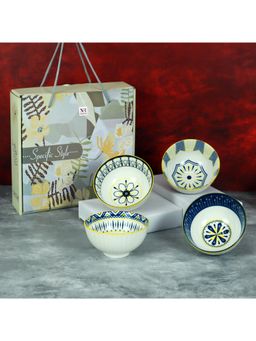 NFI Essentials - Serving Bowls Porcelain Side Bowls For Noodles,Ramen & Snacks 320ml (Pack of 4)