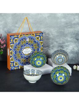 NFI Essentials - Serving Bowls Porcelain Side Bowls For Noodles,Ramen & Snacks 320ml (Pack of 4)