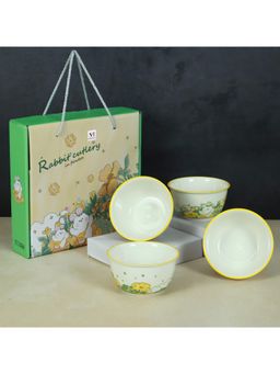 NFI Essentials - Serving Bowls Porcelain Side Bowls For Noodles,Ramen & Snacks 320ml (Pack of 4)