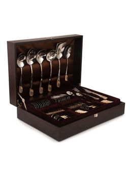 FNS - Imperio Gold Plated 90 Pcs Cutlery Set With Wooden Box