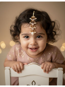 Choko - Gold Plated Pearl White Maang Tikka