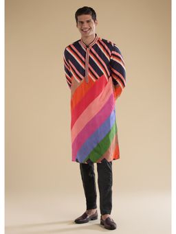 KALKI FASHION - Navy Blue Printed Kurta & Pant