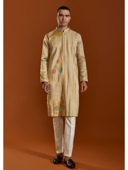 KALKI FASHION - Beige Printed Viscose Kurta & Pant