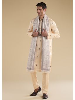 KALKI FASHION - Beige Embroidered Kurta & Pant With Dupatta