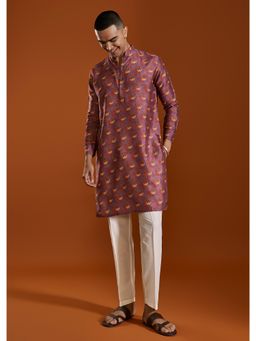 KALKI FASHION - Purple Printed Viscose Kurta