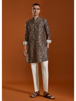 KALKI FASHION - Black Printed Viscose Kurta