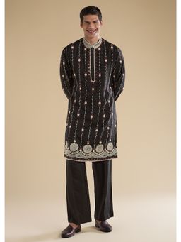 KALKI FASHION - Black Dori Work Kurta & Pant