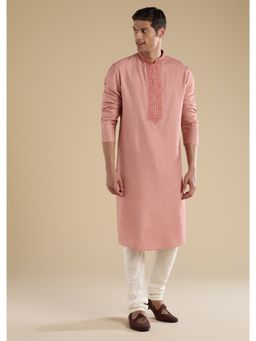 KALKI FASHION - Pink Minimal Silk Kurta & Pant