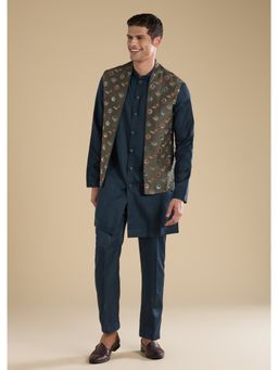 KALKI FASHION - Green Embellished Jacket Kurta Set With Pants
