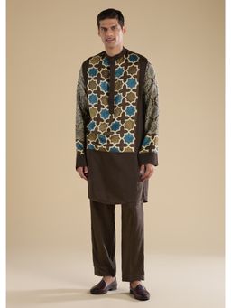 KALKI FASHION - Brown Ajrakh Printed Kurta & Pant For Men