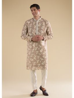 KALKI FASHION - Beige Embroidered And Kurta & Pants