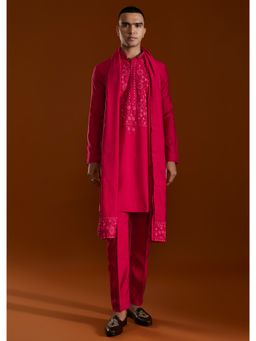 KALKI FASHION - Pink Embroidered Viscose Kurta & Pant With Dupatta