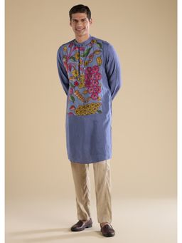 KALKI FASHION - Blue Kalamkari Printed Kurta & Pant