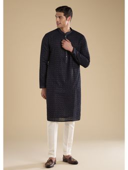 KALKI FASHION - Blue Embellished Kurta & Pant With Pants