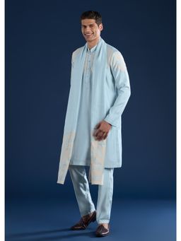 KALKI FASHION - Sky Blue Applique Kurta & Pant With Dupatta