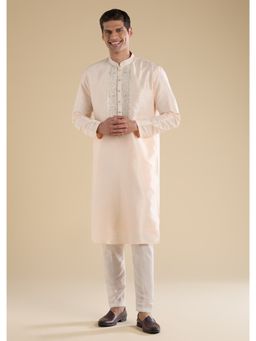 KALKI FASHION - Peach Embroidered Silk Kurta & Pant