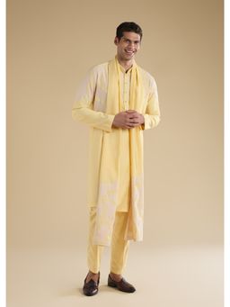 KALKI FASHION - Yellow Applique Kurta & Pant With Dupatta