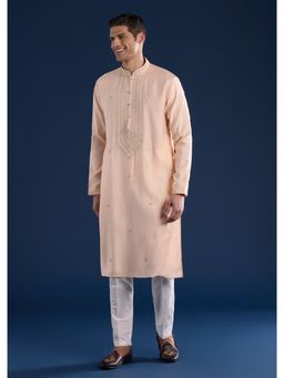 KALKI FASHION - Peach Mirror Embellished Kurta & Pant