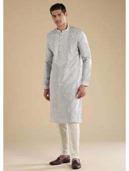 KALKI FASHION - Grey Embellished Kurta & Pant With Pants