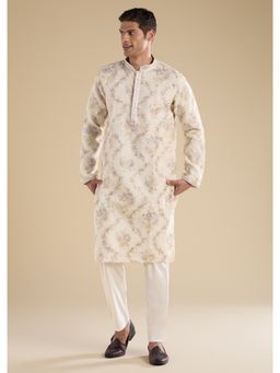 KALKI FASHION - Cream Embroidered Kurta & Pant