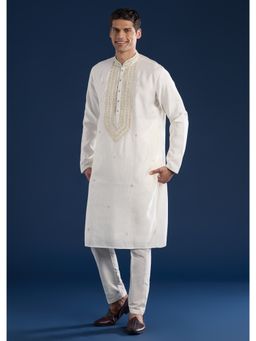 KALKI FASHION - Cream Mirror Detail Kurta & Pant