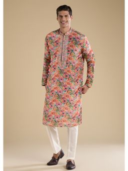 KALKI FASHION - Pink Embroidered Kurta & Pant With Pants