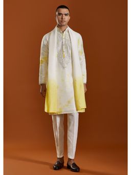 KALKI FASHION - Yellow Embroidered Viscose Kurta & Pant With Dupatta