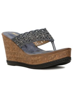 Bata - Women Slip-On Heel Wedges Navy Blue Navy Blue