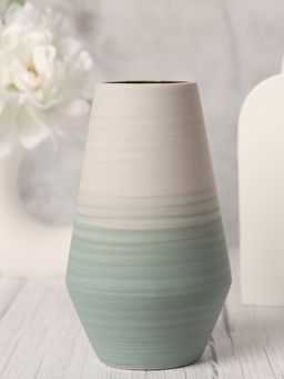 Bonhomie - Off-White & Green Ombre Ceramic Vase