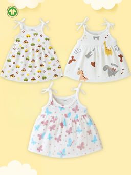 Kidbea - Girl's Organic Cotton Newborn Baby Sleeveless Frock