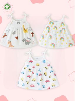 Kidbea - Girl's Organic Cotton Newborn Baby Sleeveless Frock