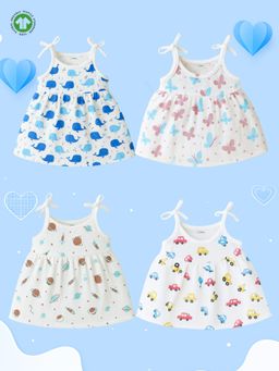 Kidbea - Girl's Organic Cotton Newborn Baby Sleeveless Frock