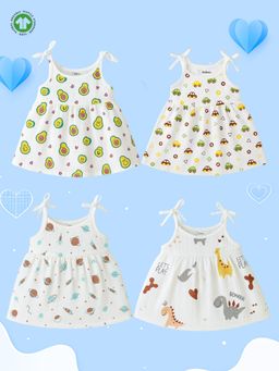 Kidbea - Girl's Organic Cotton Newborn Baby Sleeveless Frock