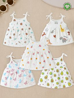 Kidbea - Girl's Organic Cotton Newborn Baby Sleeveless Frock