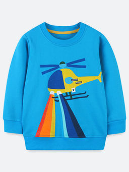 Oh Rare - Boy Bottoming Blue Round Neck Sweatshirt