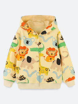 Oh Rare - Boy Beige Casual Zipper Hoodie